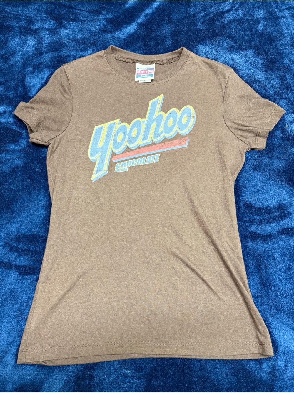 Mighty Fine Yoohoo Chocolate Graphic Tee - Brown with Yellow/Blue Accent